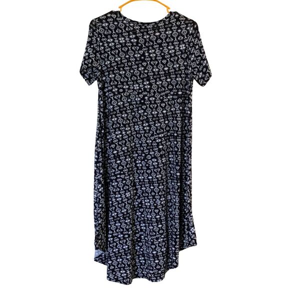 LuLaRoe Black & White Geometric Print High-Low Hem Dress XS Relaxed Fit - Picture 7 of 9